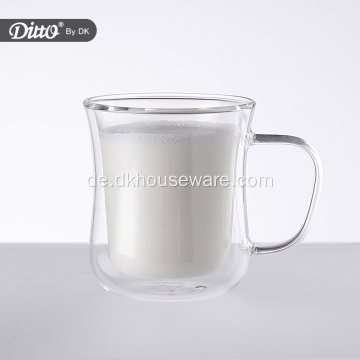 Espresso Latte Glas Kaffeebecher Doppelwandig